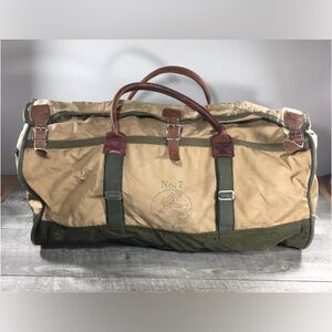Gokeys Gokey No. 7 Canvas Leather Duffel Duffle Gym Travel Weekender Bag Vintage
